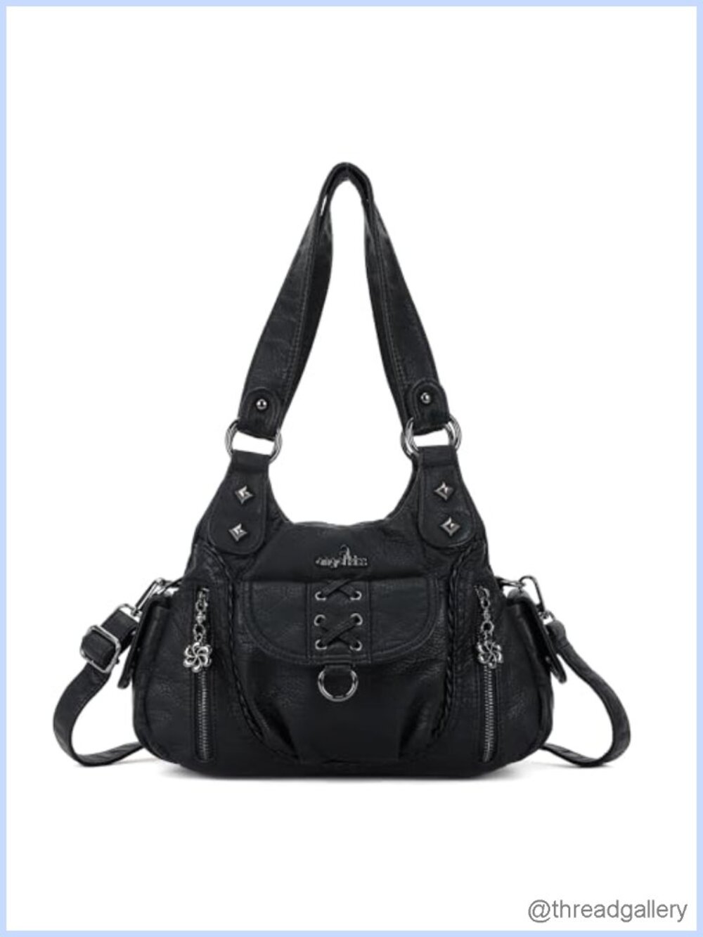 Vegan Leather Hobo Crossbody Bag Multi-Pocket Shoulder Purse